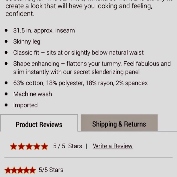 Dark Wash Skinny Jeans Size 2 NWT - Picture 6 of 7